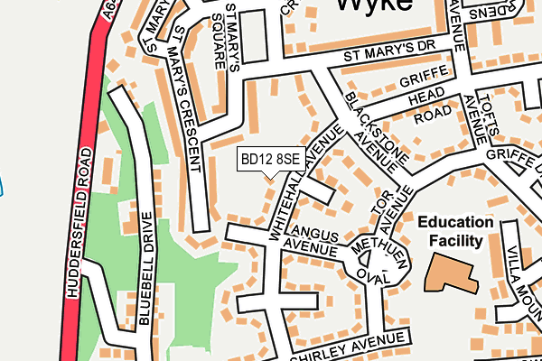 BD12 8SE map - OS OpenMap – Local (Ordnance Survey)