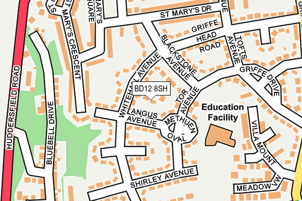 BD12 8SH map - OS OpenMap – Local (Ordnance Survey)