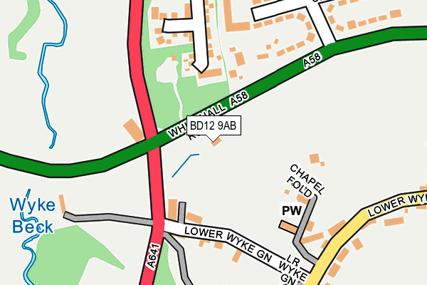 BD12 9AB map - OS OpenMap – Local (Ordnance Survey)
