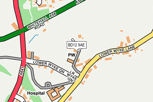 BD12 9AE map - OS OpenMap – Local (Ordnance Survey)
