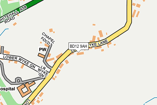 BD12 9AH map - OS OpenMap – Local (Ordnance Survey)