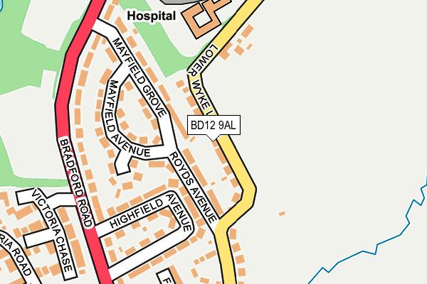 BD12 9AL map - OS OpenMap – Local (Ordnance Survey)