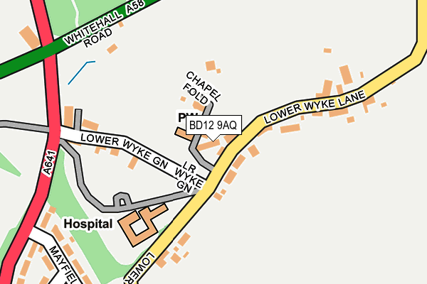 BD12 9AQ map - OS OpenMap – Local (Ordnance Survey)
