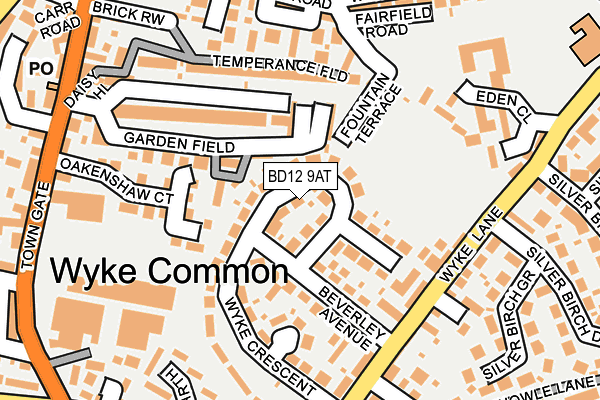 BD12 9AT map - OS OpenMap – Local (Ordnance Survey)