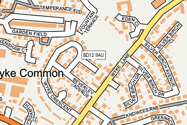 BD12 9AU map - OS OpenMap – Local (Ordnance Survey)