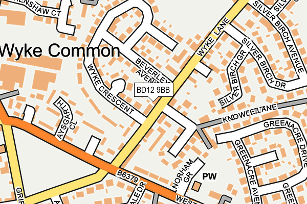 BD12 9BB map - OS OpenMap – Local (Ordnance Survey)
