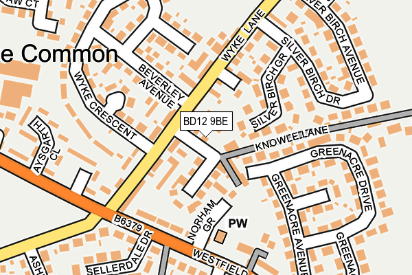 BD12 9BE map - OS OpenMap – Local (Ordnance Survey)