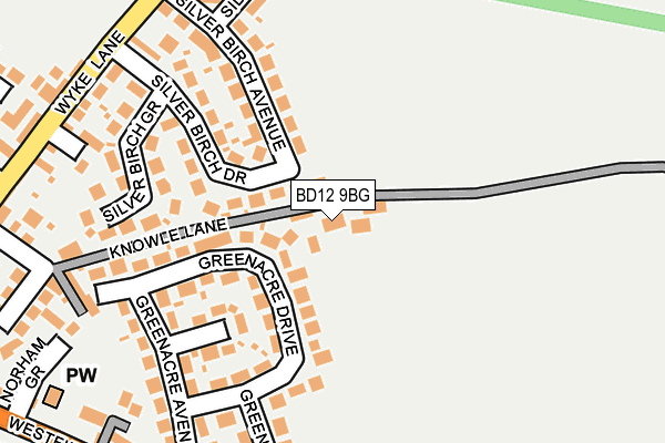 BD12 9BG map - OS OpenMap – Local (Ordnance Survey)