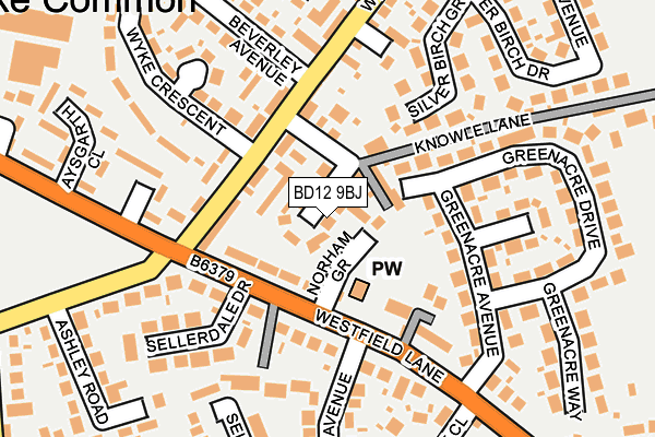 BD12 9BJ map - OS OpenMap – Local (Ordnance Survey)