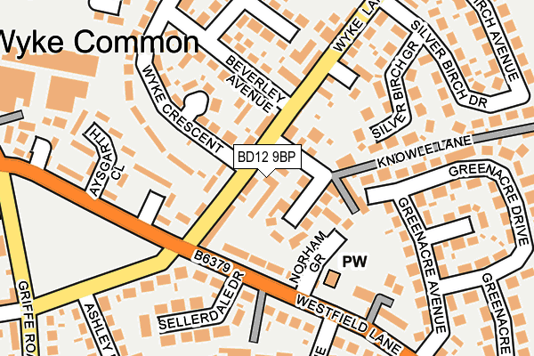 BD12 9BP map - OS OpenMap – Local (Ordnance Survey)