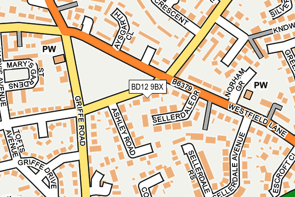 BD12 9BX map - OS OpenMap – Local (Ordnance Survey)
