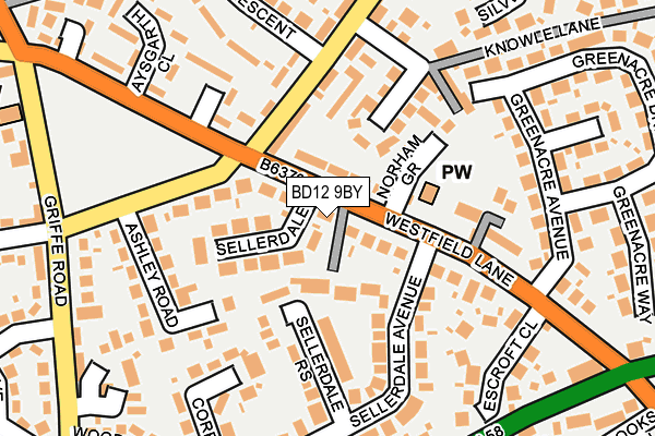 BD12 9BY map - OS OpenMap – Local (Ordnance Survey)