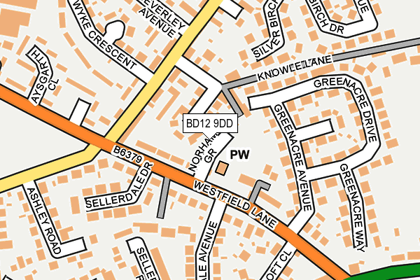 BD12 9DD map - OS OpenMap – Local (Ordnance Survey)