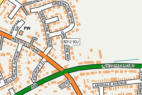 BD12 9DJ map - OS OpenMap – Local (Ordnance Survey)