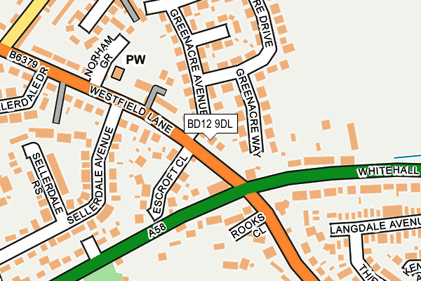 BD12 9DL map - OS OpenMap – Local (Ordnance Survey)