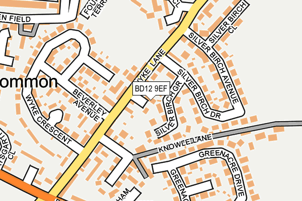 BD12 9EF map - OS OpenMap – Local (Ordnance Survey)