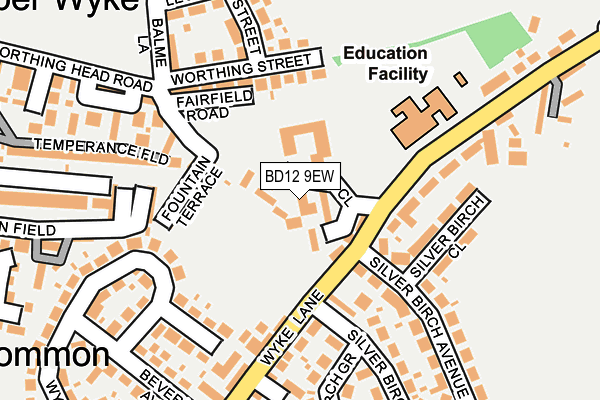 BD12 9EW map - OS OpenMap – Local (Ordnance Survey)