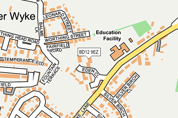 BD12 9EZ map - OS OpenMap – Local (Ordnance Survey)