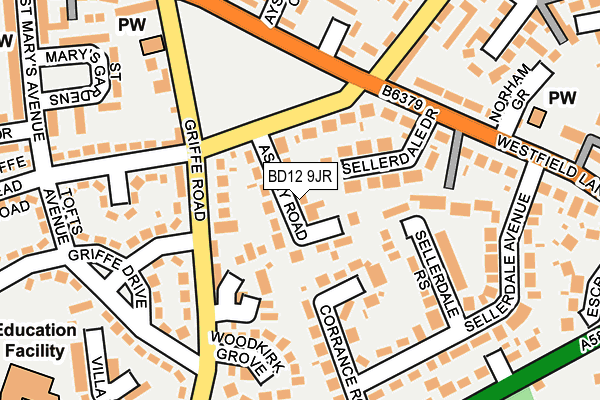 BD12 9JR map - OS OpenMap – Local (Ordnance Survey)