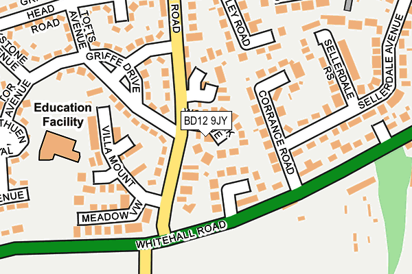 BD12 9JY map - OS OpenMap – Local (Ordnance Survey)