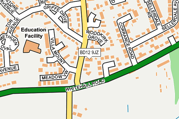 BD12 9JZ map - OS OpenMap – Local (Ordnance Survey)