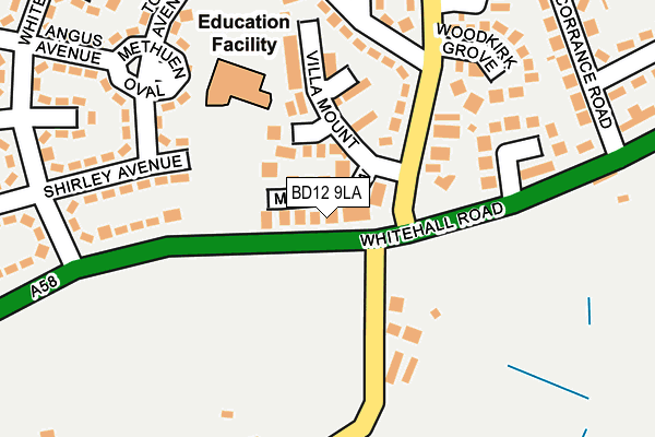 BD12 9LA map - OS OpenMap – Local (Ordnance Survey)