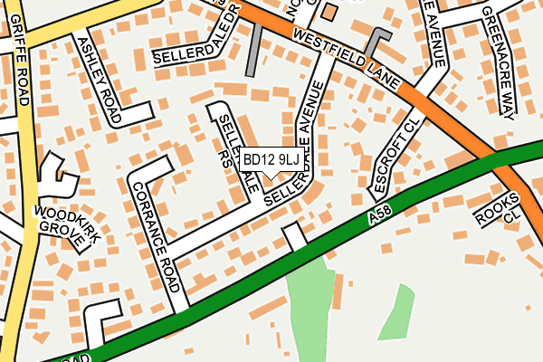 BD12 9LJ map - OS OpenMap – Local (Ordnance Survey)