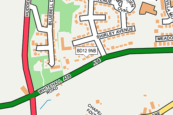 BD12 9NB map - OS OpenMap – Local (Ordnance Survey)