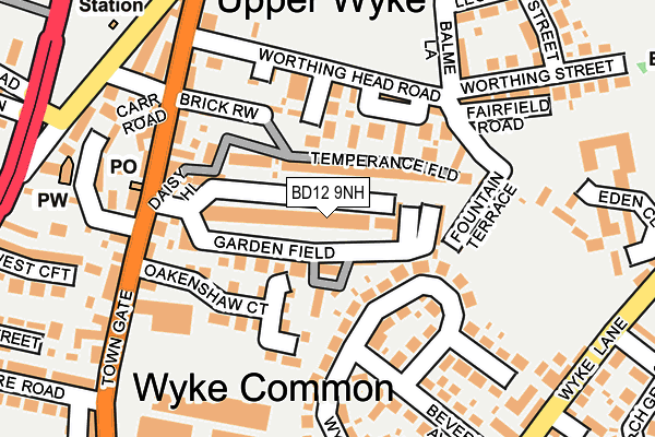 BD12 9NH map - OS OpenMap – Local (Ordnance Survey)