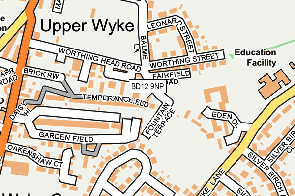 BD12 9NP map - OS OpenMap – Local (Ordnance Survey)