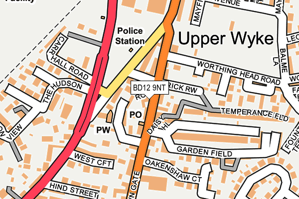 BD12 9NT map - OS OpenMap – Local (Ordnance Survey)