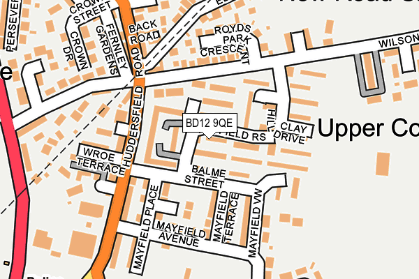 BD12 9QE map - OS OpenMap – Local (Ordnance Survey)