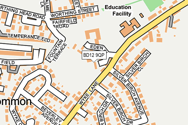 BD12 9QP map - OS OpenMap – Local (Ordnance Survey)