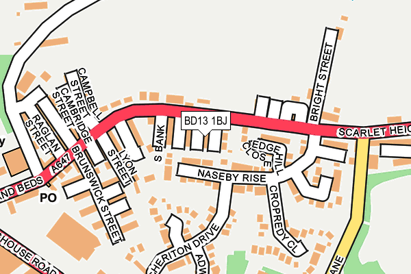 BD13 1BJ map - OS OpenMap – Local (Ordnance Survey)