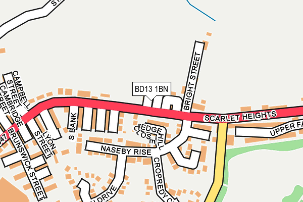 BD13 1BN map - OS OpenMap – Local (Ordnance Survey)