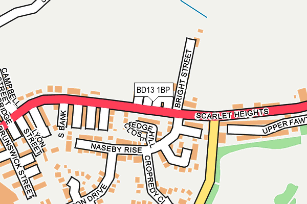 BD13 1BP map - OS OpenMap – Local (Ordnance Survey)
