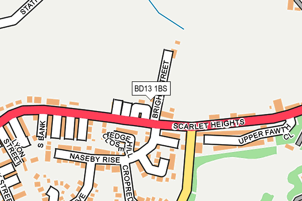 BD13 1BS map - OS OpenMap – Local (Ordnance Survey)