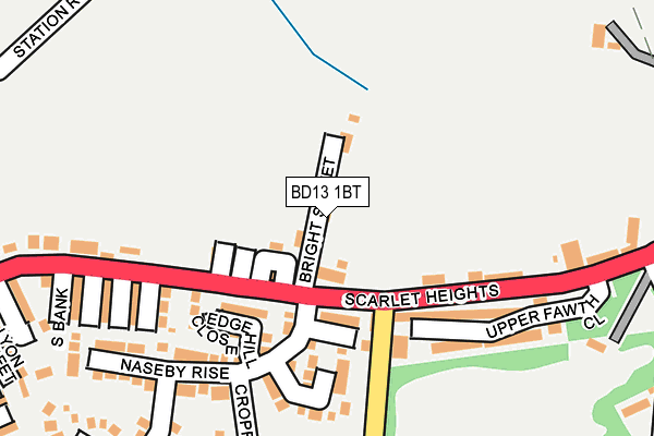 BD13 1BT map - OS OpenMap – Local (Ordnance Survey)