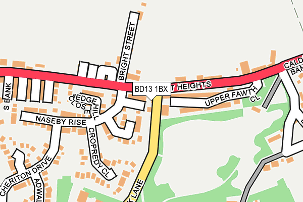 BD13 1BX map - OS OpenMap – Local (Ordnance Survey)