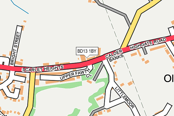 BD13 1BY map - OS OpenMap – Local (Ordnance Survey)