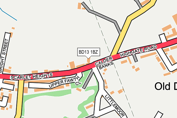 BD13 1BZ map - OS OpenMap – Local (Ordnance Survey)