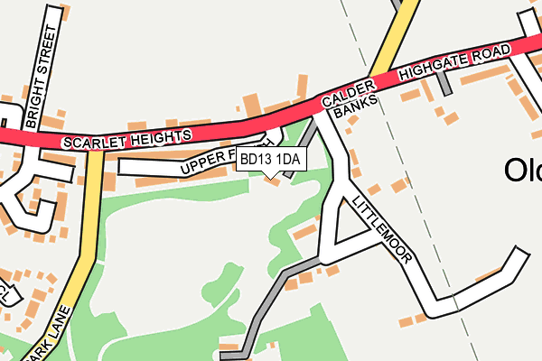 BD13 1DA map - OS OpenMap – Local (Ordnance Survey)