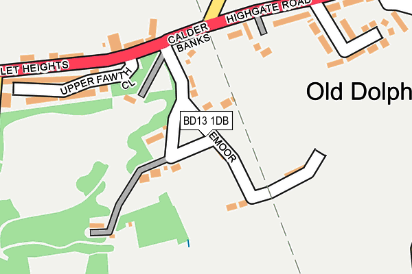 BD13 1DB map - OS OpenMap – Local (Ordnance Survey)