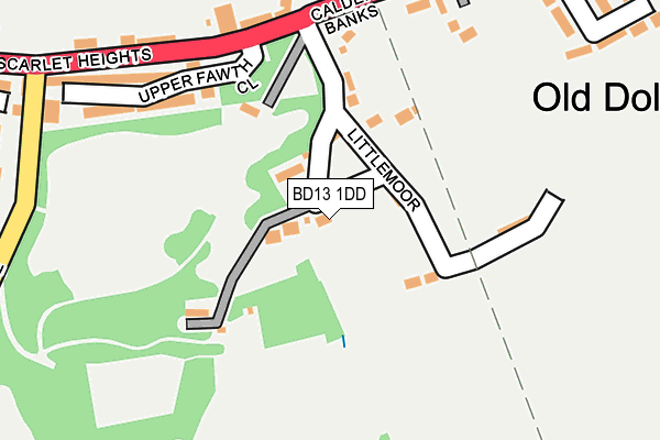 BD13 1DD map - OS OpenMap – Local (Ordnance Survey)