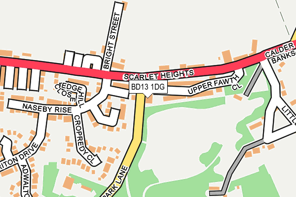 BD13 1DG map - OS OpenMap – Local (Ordnance Survey)