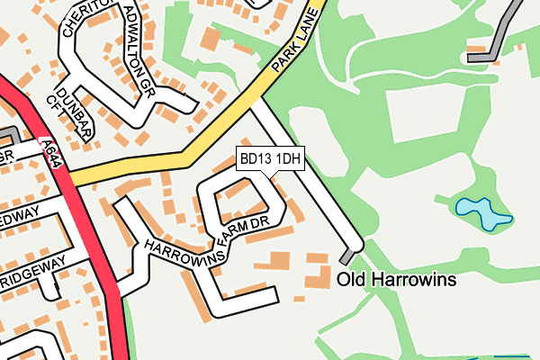 BD13 1DH map - OS OpenMap – Local (Ordnance Survey)