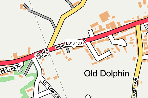 BD13 1DJ map - OS OpenMap – Local (Ordnance Survey)