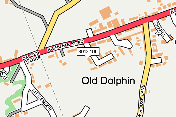 BD13 1DL map - OS OpenMap – Local (Ordnance Survey)