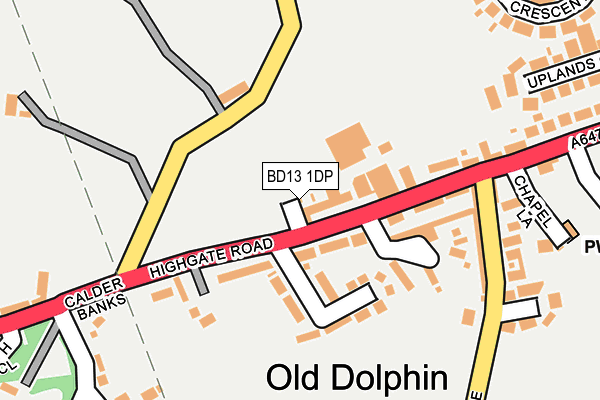 BD13 1DP map - OS OpenMap – Local (Ordnance Survey)