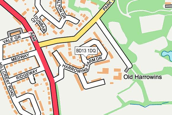 BD13 1DQ map - OS OpenMap – Local (Ordnance Survey)